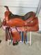 Used 18 Brown Color Leather Roping Saddle With Some Tooling #1818