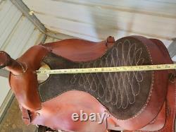 Used 18 Brown Color Leather Roping Saddle with some Tooling #1818