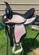 Used Abetta 14 Youth/small Adult Pink & Black Synthetic Western Saddle Us Made