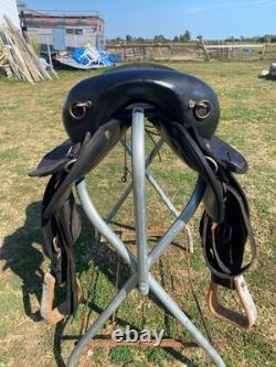 Used Abetta 15 black synthetic Western hornless Endurance saddle US made