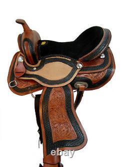 Details about   ARABIAN WESTERN HORSE SADDLE PLEASURE TRAIL TOOLED LEATHER TRAIL TACK SET 15 16 