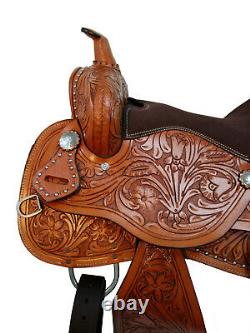 Used Barrel Trail Pleasure Rodeo Western Leather Horse Saddle Hand Tooled Tack