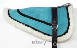 Used Blue Treeless Western English Bareback Riding Pad Saddle Stirrups Girth