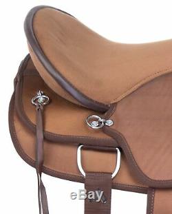 Used Brown 16 Pleasure Trail Riding Western Synthetic Cordura Horse Saddle