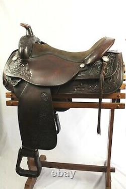 Used Circle Y 17 Park and Trail Dark Oil Western Saddle With Breast Collar FQHB