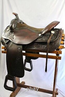 Used Circle Y 17 Park and Trail Dark Oil Western Saddle With Breast Collar FQHB