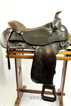 Used Circle Y 17 Park and Trail Dark Oil Western Saddle With Breast Collar FQHB