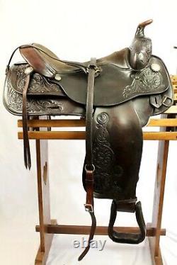 Used Circle Y 17 Park and Trail Dark Oil Western Saddle With Breast Collar FQHB