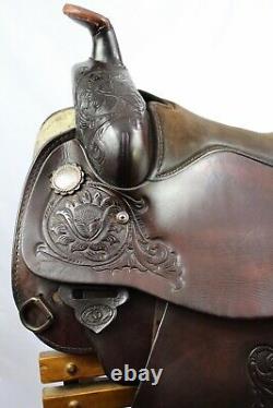 Used Circle Y 17 Park and Trail Dark Oil Western Saddle With Breast Collar FQHB