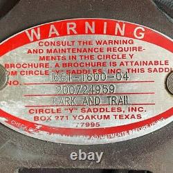 Used Circle Y FlexLite Park & Trail/Topeka Western Saddle 16/M