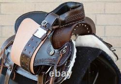 Used Gaited Tree Western Trail riding Comfy Leather Horse Saddle Tack 16 17