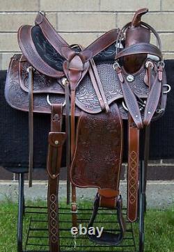 Used Gaited Western Leather Walking Horse Saddle Tack Pleasure Trail 16 17