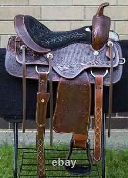 Used Gaited Western Leather Walking Horse Saddle Tack Pleasure Trail 16 17