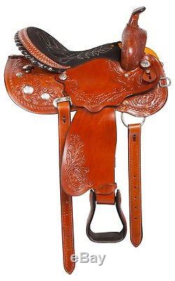 Used Gaited Western Pleasure Trail Horse Leather Saddle Tack Set 14 15 16