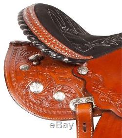 Used Mule Western Pleasure Trail Horse Leather Saddle Tack Set 14 15 16