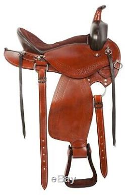 Used National Gaited Tennessee Trail Leather Horse Saddle Tack Set 16 17 18
