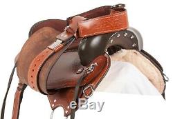 Used National Gaited Tennessee Trail Leather Horse Saddle Tack Set 16 17 18
