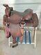 Used Older 14 Brown Leather Big Horn Western Roping Saddle Withtooling