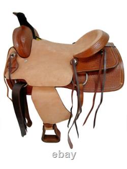 Used Ranch Roping Western Saddle 16 17 Tooled Leather Rodeo Cowboy Horse Tack