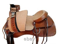 Used Ranch Roping Western Saddle 16 17 Tooled Leather Rodeo Cowboy Horse Tack