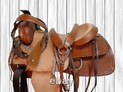 Used Ranch Roping Western Saddle 16 17 Tooled Leather Rodeo Cowboy Horse Tack
