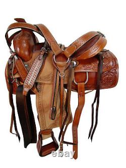 Used Rodeo Saddle 15 16 17 18 Pleasure Horse Roping Roper Ranch Tooled Leather