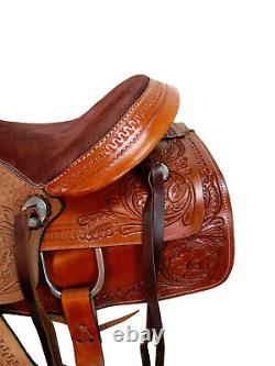 Used Rodeo Saddle 15 16 17 18 Pleasure Horse Roping Roper Ranch Tooled Leather