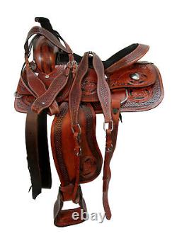 Used Rodeo Western Saddle 15 16 Pleasure Horse Floral Tooled Ranch Roping Roper