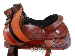 Used Rodeo Western Saddle 15 16 Pleasure Horse Floral Tooled Ranch Roping Roper