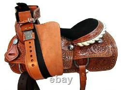 Used Roping Roper Work Leather Floral Studded Cowboy Western Ranch Horse Saddle