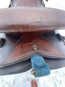 Used Simco 15.5 slick seat Western roping saddle US made