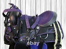 Used Synthetic Western Saddle 15 16 17 Pleasure Horse Trail Cowboy Leather Tack