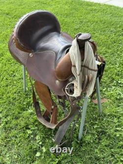 Used Three Bars Saddlery 16 Western Saddle For Roping Or Casual Riding