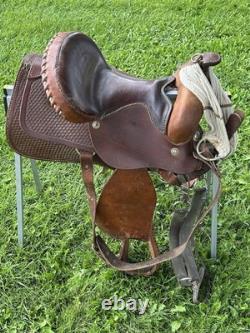 Used Three Bars Saddlery 16 Western Saddle For Roping Or Casual Riding