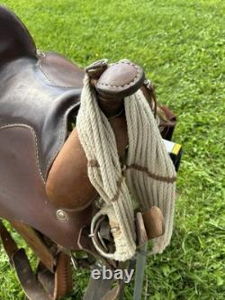 Used Three Bars Saddlery 16 Western Saddle For Roping Or Casual Riding