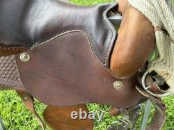 Used Three Bars Saddlery 16 Western Saddle For Roping Or Casual Riding