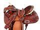 Used Trail Saddle 15 16 Western Horse Pleasure Floral Tooled Leather Buck Stitch