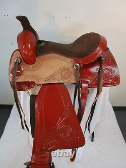 Used Trail Saddle 15 16 Western Horse Pleasure Floral Tooled Leather Tack Set