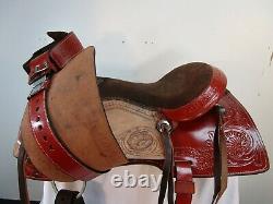 Used Trail Saddle 15 16 Western Horse Pleasure Floral Tooled Leather Tack Set