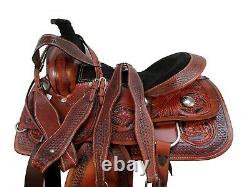 Used Trail Saddle 16 15 Pleasure Horse Western Floral Tooled Leather Package