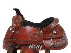 Used Trail Saddle 16 15 Pleasure Horse Western Floral Tooled Leather Package