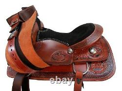 Used Trail Saddle 16 15 Pleasure Horse Western Floral Tooled Leather Package