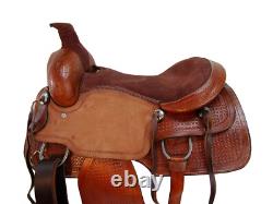Used Trail Saddle Western Horse 15 16 17 Tooled Brown Leather Pleasure Tack Set
