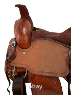 Used Trail Saddle Western Horse 15 16 17 Tooled Brown Leather Pleasure Tack Set