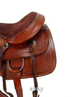 Used Trail Saddle Western Horse 15 16 17 Tooled Brown Leather Pleasure Tack Set