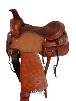 Used Trail Saddle Western Horse 15 16 17 Tooled Brown Leather Pleasure Tack Set