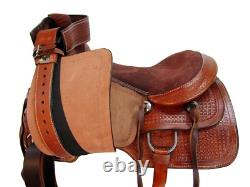 Used Trail Saddle Western Horse 15 16 17 Tooled Brown Leather Pleasure Tack Set