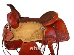 Used Trail Saddle Western Horse Pleasure 15 17 Floral Tooled Leather Tack Set