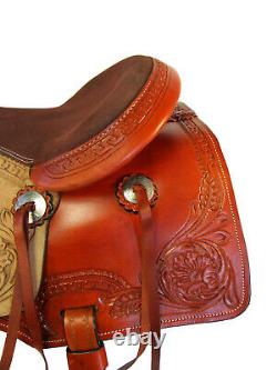 Used Trail Saddle Western Horse Pleasure 15 17 Floral Tooled Leather Tack Set