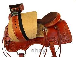 Used Trail Saddle Western Horse Pleasure 15 17 Floral Tooled Leather Tack Set